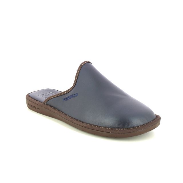 Nordikas Mule Slippers - Navy leather - 0131/76 MENLEAMU 42