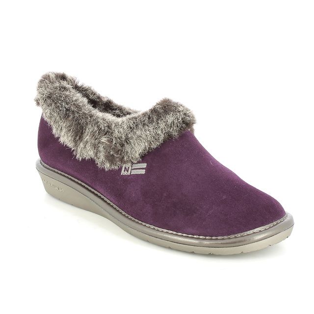 Nordikas Slippers - Purple suede - 1358/95 TOASTY FUR