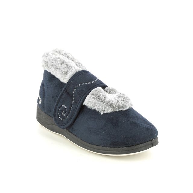 Padders Slippers - Navy - 409/24 HUSH 2E FIT