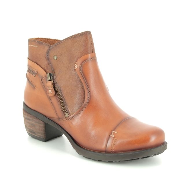 Pikolinos Le Mans Tan Leather Womens Ankle Boots 8388991-11