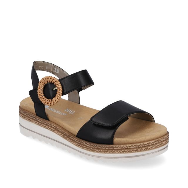 Remonte Flat Sandals - Black leather - D0Q52-00 BILY   FLATFORM