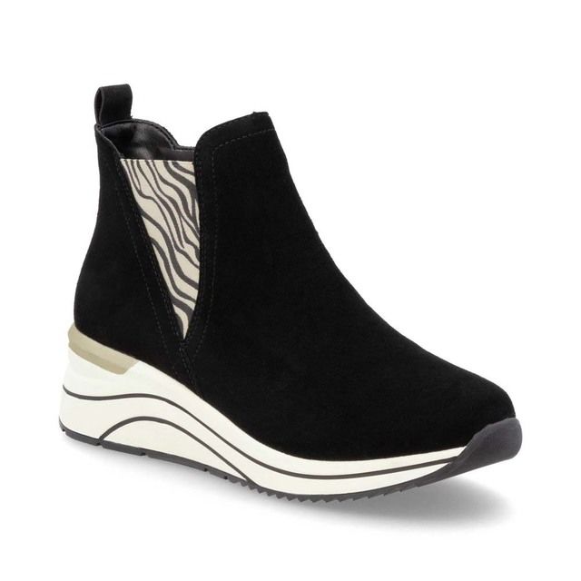 Remonte Chelsea Boots - Black Suede - D0T75-03 RANLEOP WEDGE