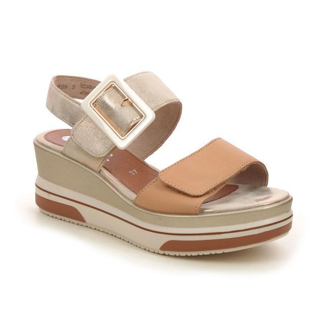 Remonte Wedge Sandals - Beige - D1P50-90 FLATFORM WEDGE