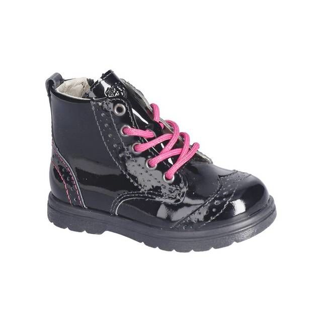 Ricosta Toddler Girls Boots - Black patent - 2500502/093 JEMMY BROGUE