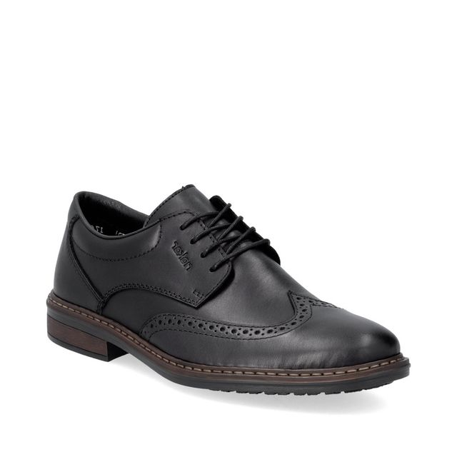 Rieker Brogues - Black leather - 17620-00 BATTY WING