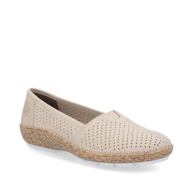 Rieker Comfort Slip On Shoes - Beige - 44854-60 CINDI VEE