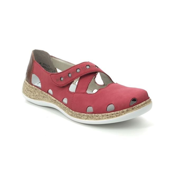 Rieker 46356-33 RED TAN Mary Jane Shoes