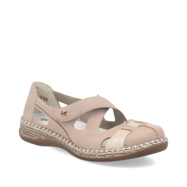 Rieker Mary Jane Shoes - Light Taupe Leather - 46451-60 DAISBACK