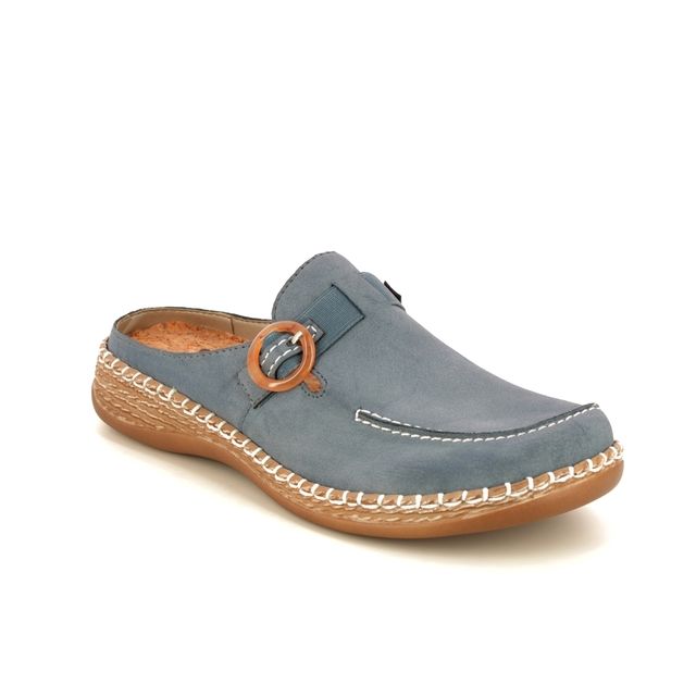 Rieker 46494-14 Blue Womens slipper mules