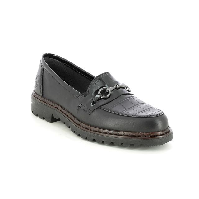 Rieker Loafers - Black leather - 54862-01 PORTCRISSY