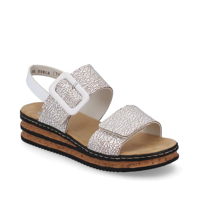 Rieker Flat Sandals - Off White - 62950-80 LOTUR SLIM