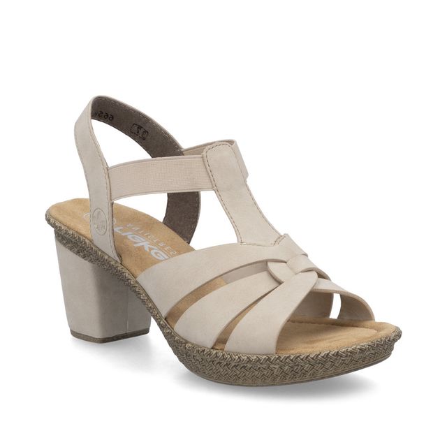 Rieker Heeled Sandals - Beige - 665K3-62 ROBANKE