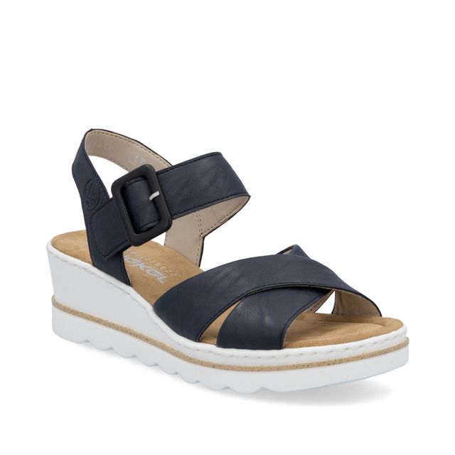 Rieker Wedge Sandals - Navy - 67463-14 MONTCROSS