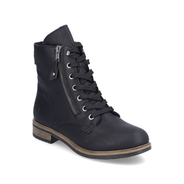 Rieker Lace Up Boots - Black - 72221-00 PEERZIP