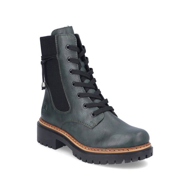 Rieker Biker Boots - Green - 72637-54 LUNA LACE