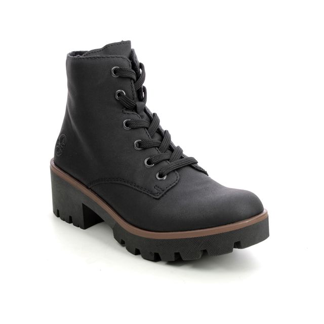 Rieker Lace Up Boots - Black - 79240-00 NITON LACE