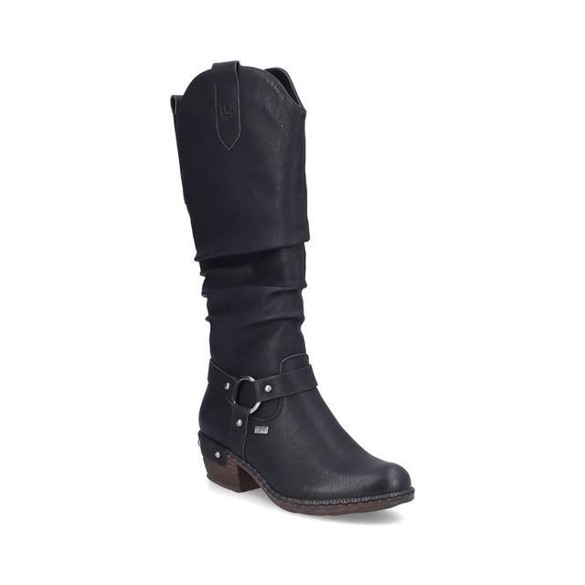 Rieker Knee-high Boots - Black - 93670-00 BERNALO TEX