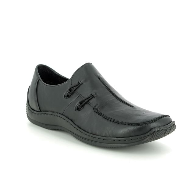 Rieker Comfort Slip On Shoes - Black leather - L1751-00 CELIA 72