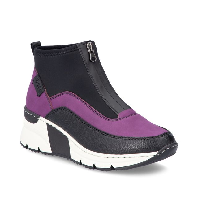 Rieker Hi Tops - Purple Black - N6352-30 VINDAZ HI WEDGE