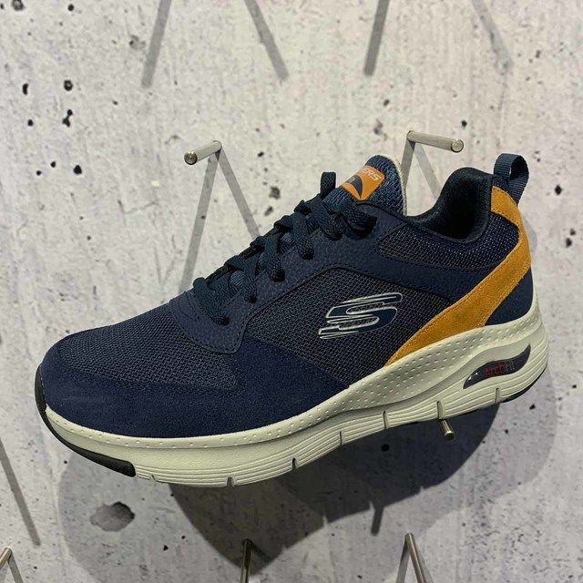 mens navy skechers trainers