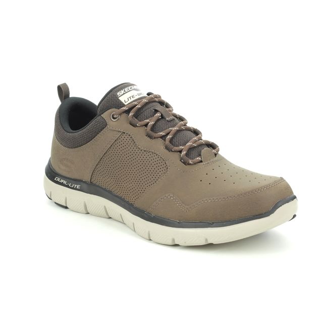 skechers brown leather advantage trainers