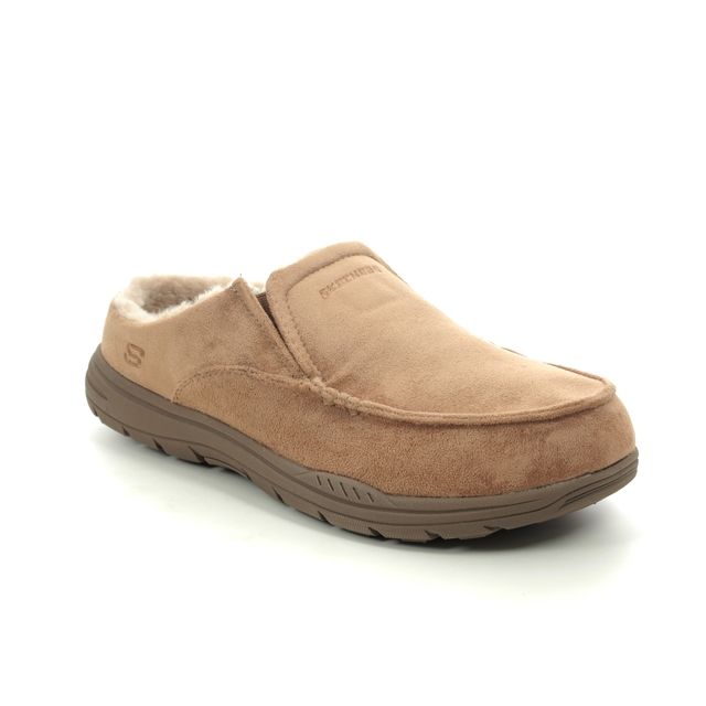 skechers slippers tan