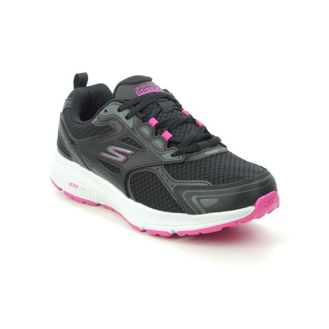 black and pink trainers