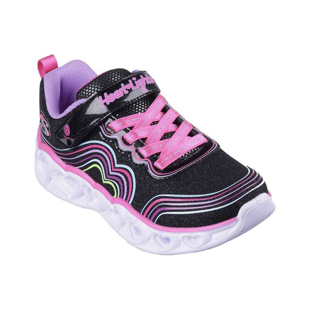 Skechers Girls Trainers - Black - 302689L HEART LIGHTS RETRO