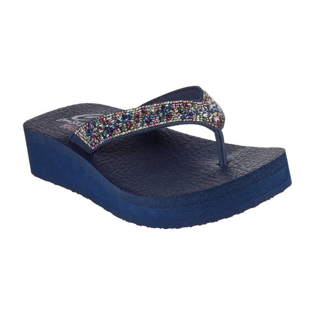 Skechers Toe Post Sandals - Navy - 119638 Vinyasa - Wild Daisies