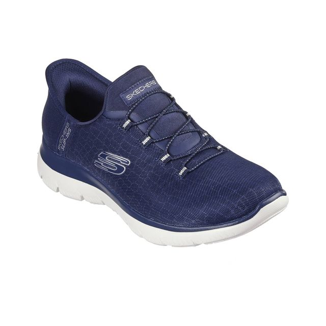 Skechers Trainers - Navy Silver - 150128 SLIP INS CLASSY