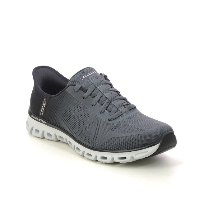 Skechers Trainers - Black Charcoal Grey - 104566 SLIP INS GLIDE