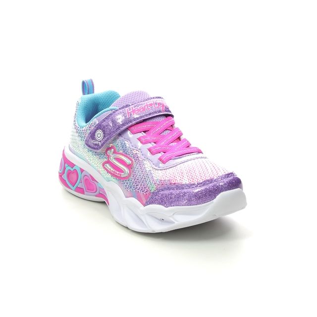 Skechers Sweetheart Lights Purple Kids girls trainers 302313L