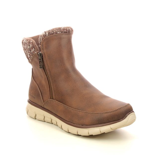 Skechers Ankle Boots - Brown - 167941 SYNERGY KNIT