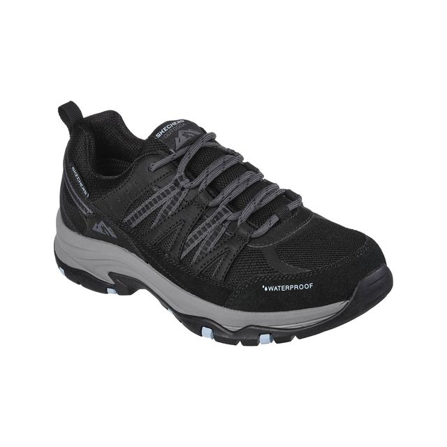 Skechers Trego Tex Point BKBL Black Blue Womens Walking Shoes 180003