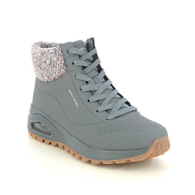 Skechers Hi Tops - Grey - 167988 UNO RUGGED KNIT