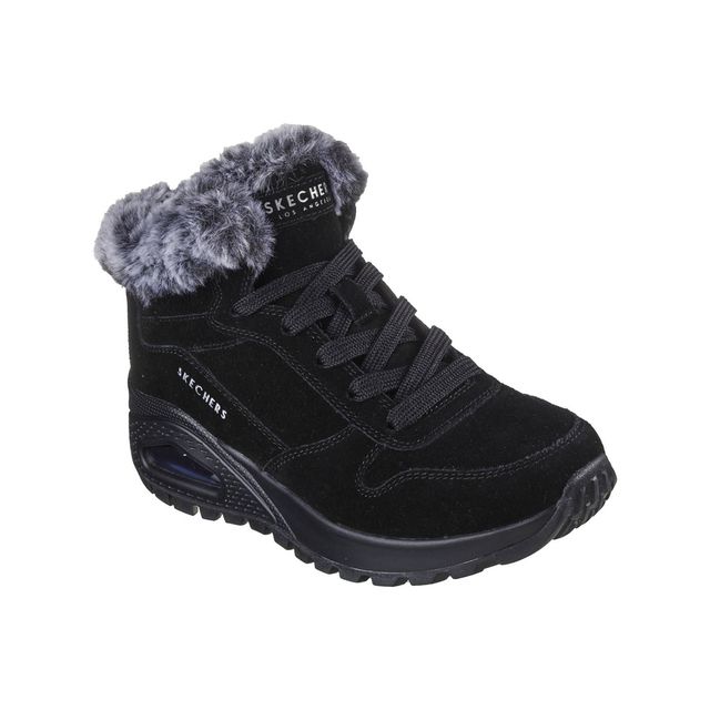 Skechers Hi Tops - Black - 167433 UNO RUGGED SUEDE