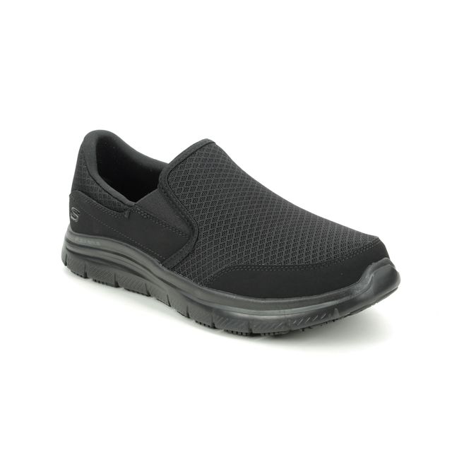 Skechers Work Mcallen Slip Resistant Black Mens Slip-on Shoes 77048EC