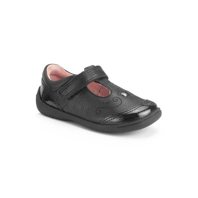 Start Rite Girls Casual Shoes - Black Patent Leather - 1708-7 F DAZZLE T BAR