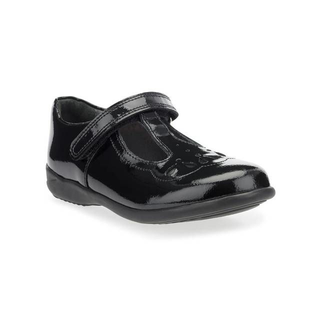 Start Rite Girls School Shoes - Black patent - 2747-35E POPPY T BAR