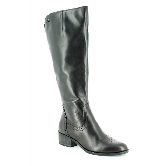 Tamaris Rosemary Black leather Womens knee-high boots 25541-21-001