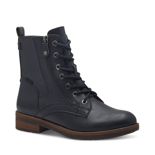 Tamaris Lace Up Boots - Navy - 2510741805 SHAEPEECH ZIP