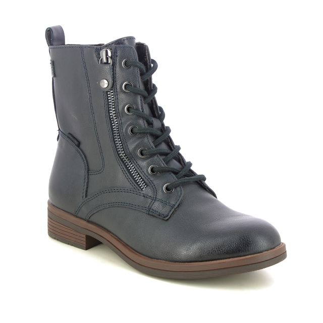 Tamaris Lace Up Boots - Navy - 2510741805 SHAEPEECH ZIP