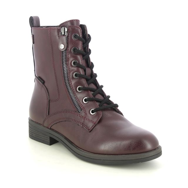 Tamaris Lace Up Boots - Wine - 2510741537 SHAEPEECH ZIP