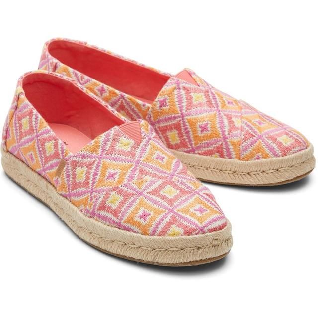 Toms Comfort Slip On Shoes - Pink - 10020707 Alpargata Rope 2.0