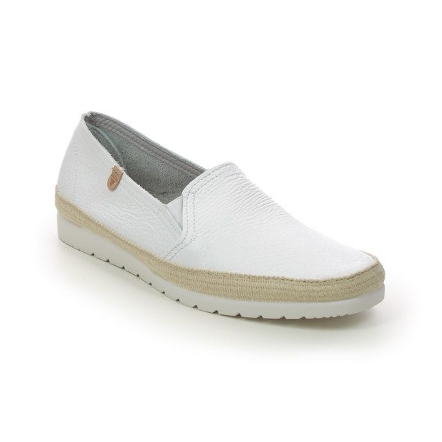 Verbenas Nuria White Leather Womens Espadrilles 040004-394