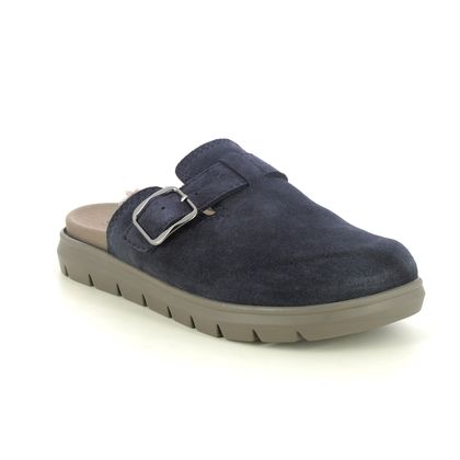 Begg Exclusive Slippers - Navy suede - 14121194W/73 ABBY   BOSTON