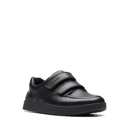 Clarks Boys Shoes - Black leather - 753546F GOAL STYLE K