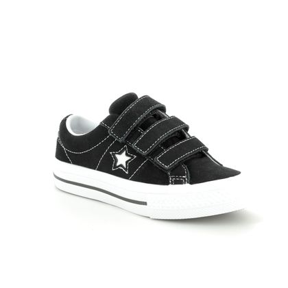 black converse velcro trainers