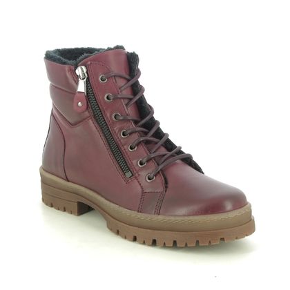 Creator Lace Up Boots - Wine leather - IB2499/81 ALDINA LACE ZIP