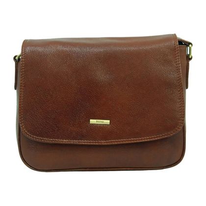 David Jones Handbags - Tan Leather - 6135/12 6135 FLAPOVER